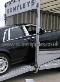 Car Shipping - Driving a Bentley into a container
