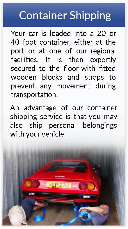 Container Car Shipping Information