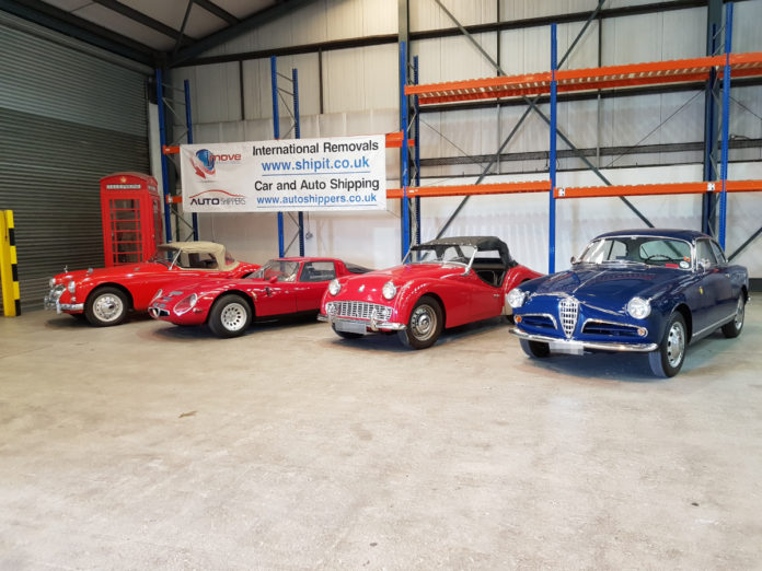 Classic car shipping banner