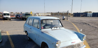 Ford Anglia Estate on Arrival in the USA