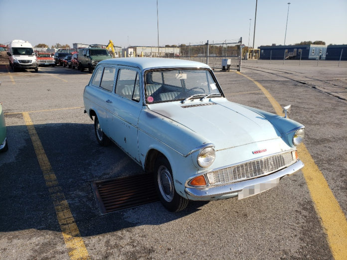 Ford Anglia Estate on Arrival in the USA