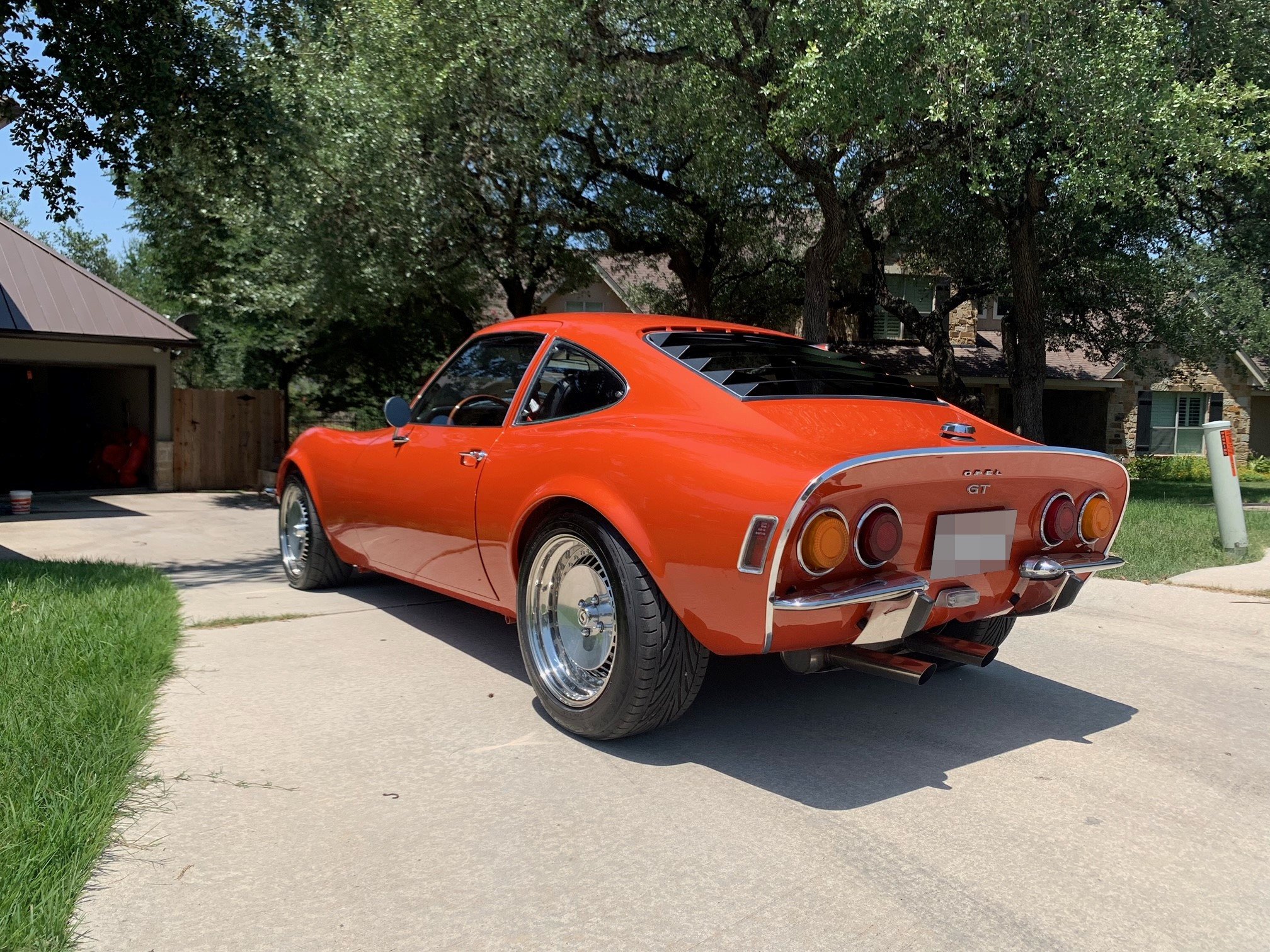 The Opel GT on arrival in America (rear)