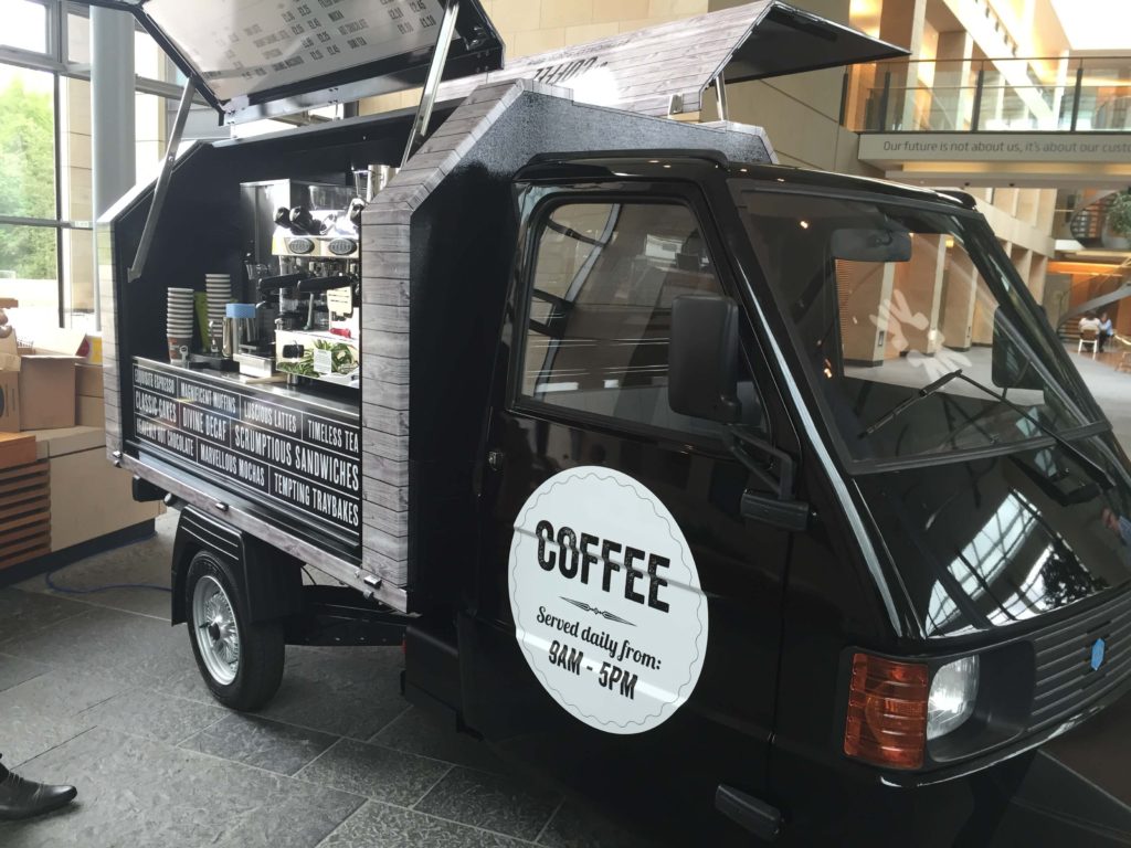 Piaggio Ape Converted into a coffee shop. Source: www.thebigcoffee.com