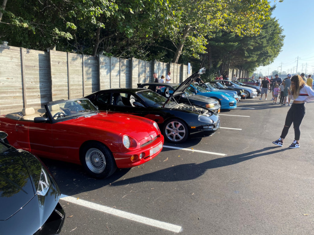 The Flame Red RV8 at a car meet in the US