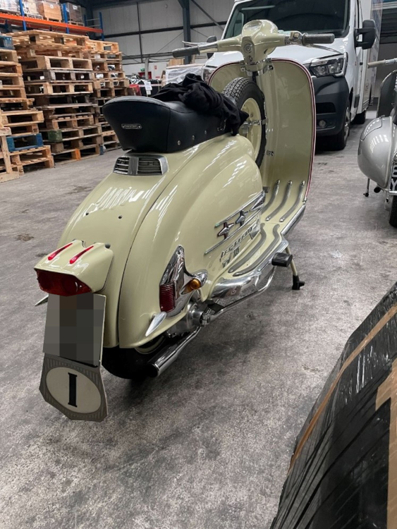 1961 Lambretta TV175 on arrival at the Autoshippers warehouse in Bristol prior to crating