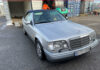 Shipping a Classic Mercedes to Australia: How We Shipped a 1995 Mercedes E320 Cabriolet to Brisbane! Front view of a silver 1995 Mercedes E320 Cabriolet before shipping from the UK to Brisbane, Australia, with Autoshippers.