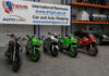 Shipping a Collection of Classic Kawasaki Motorbikes from the UK to the USA Five classic Kawasaki motorbikes at Autoshippers’ warehouse before shipping from Liverpool, UK, to Newark, USA.