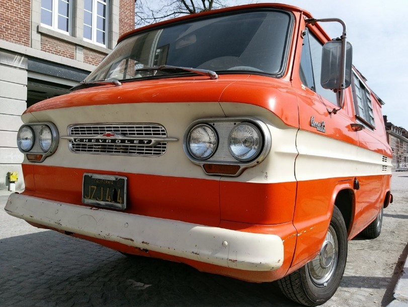 Orange Chevrolet Van