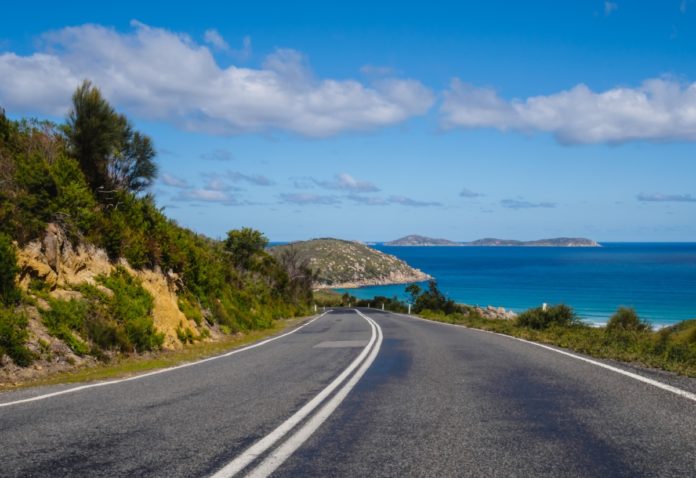 Caribbean seaside road - driving in the caribbean