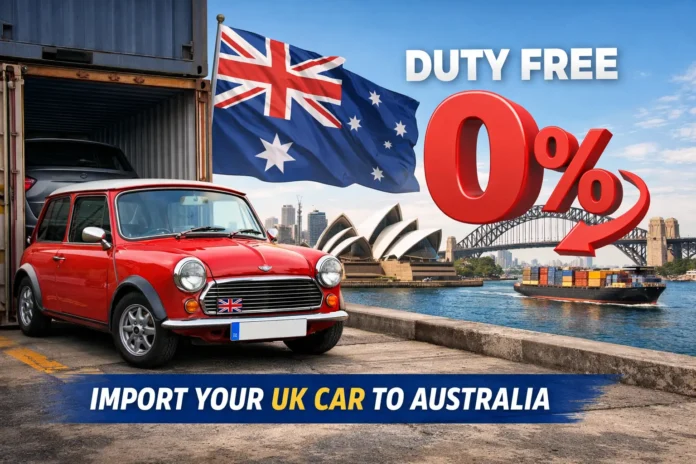 A Mini Cooper Offloaded at a Car Shipping Port in Sydney, Australia