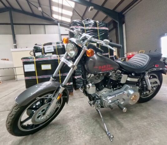Crating and Shipping a 1977 Harley Davidson FXS Lowrider from the UK to the USA with Autoshippers