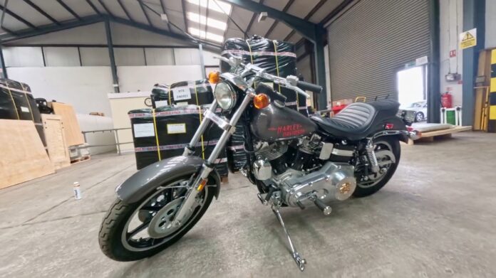 Crating and Shipping a 1977 Harley Davidson FXS Lowrider from the UK to the USA with Autoshippers