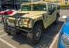 From Surrey to the States – Shipping a 2006 Hummer H1 Alpha to Brunswick, USA via RoRo Front view of a beige Hummer H1 Alpha shipped by Autoshippers from Dorking, UK, to Brunswick, USA.