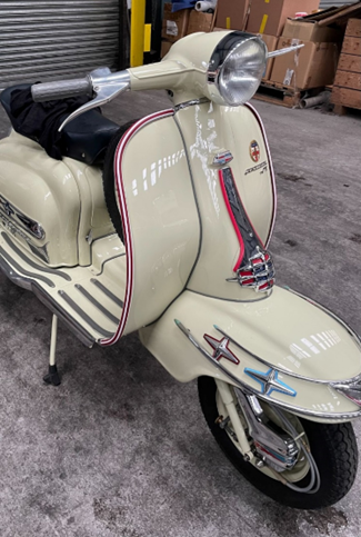  1961 Lambretta TV175 on arrival at the Autoshippers warehouse in Bristol prior to crating