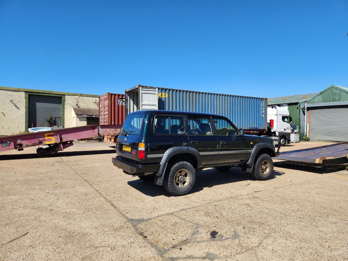 1997 Toyota Landcruiser on arrival in Brisbane, Australia